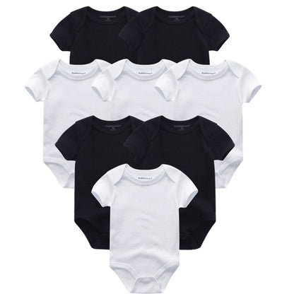 2019 8PCS/Lot Newborn Clothes 100%Cotton O-Neck 0-12M Baby Girls Boys Jumpsuit Bodysuits Roupas de bebe Short Sleeve Clothing