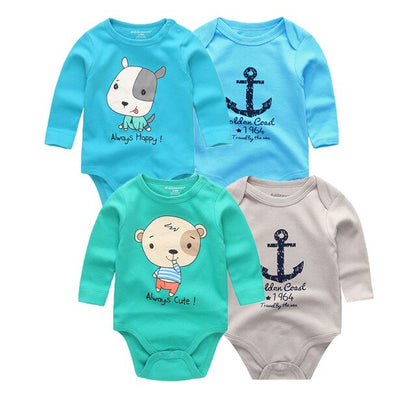 4PCS Clothing Sets 2019 Unisex Baby Girl Clothes Roupa de bebe Cotton Baby Boy Clothes Full Sleeve Unicorn Newborn Bodysuit