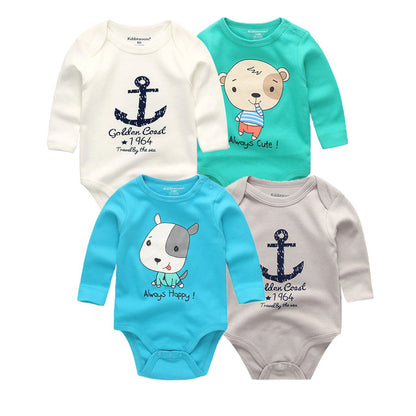 4PCS Clothing Sets 2019 Unisex Baby Girl Clothes Roupa de bebe Cotton Baby Boy Clothes Full Sleeve Unicorn Newborn Bodysuit