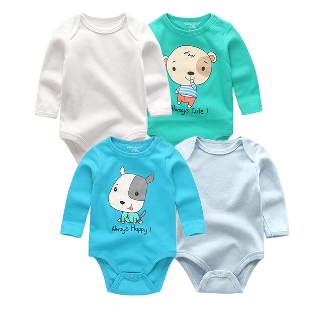4PCS Clothing Sets 2019 Unisex Baby Girl Clothes Roupa de bebe Cotton Baby Boy Clothes Full Sleeve Unicorn Newborn Bodysuit