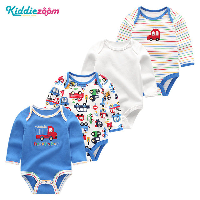 4PCS Clothing Sets 2019 Unisex Baby Girl Clothes Roupa de bebe Cotton Baby Boy Clothes Full Sleeve Unicorn Newborn Bodysuit