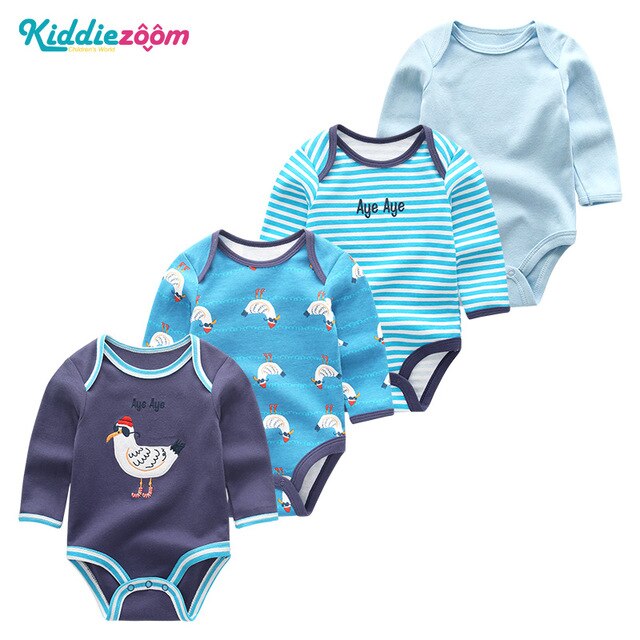 4PCS Clothing Sets 2019 Unisex Baby Girl Clothes Roupa de bebe Cotton Baby Boy Clothes Full Sleeve Unicorn Newborn Bodysuit