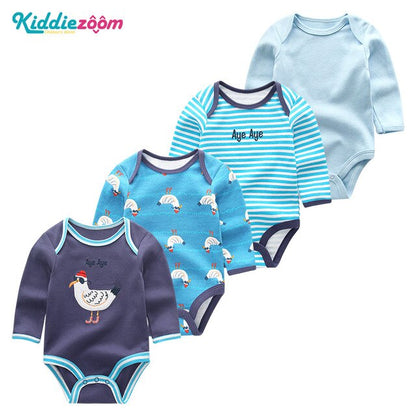 4PCS Clothing Sets 2019 Unisex Baby Girl Clothes Roupa de bebe Cotton Baby Boy Clothes Full Sleeve Unicorn Newborn Bodysuit