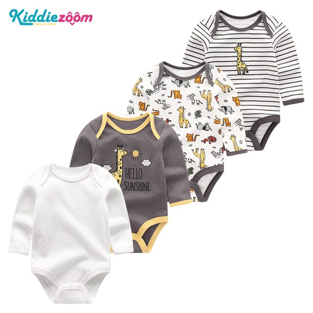 4PCS Clothing Sets 2019 Unisex Baby Girl Clothes Roupa de bebe Cotton Baby Boy Clothes Full Sleeve Unicorn Newborn Bodysuit