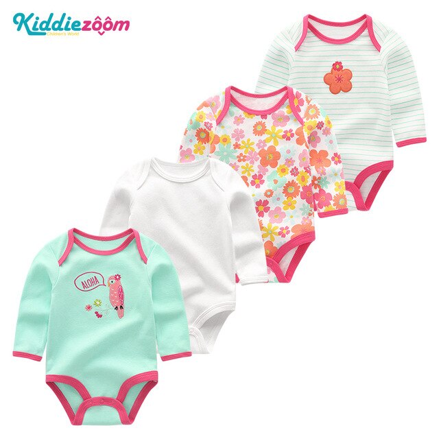 4PCS Clothing Sets 2019 Unisex Baby Girl Clothes Roupa de bebe Cotton Baby Boy Clothes Full Sleeve Unicorn Newborn Bodysuit