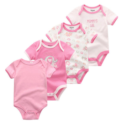 2019 4PCS/Lot Baby Boy Clothes Unicorn Cotton Newborn Short Sleeve Bodysuit Baby Girl Clothes Cartoon Unisex Ropa bebe
