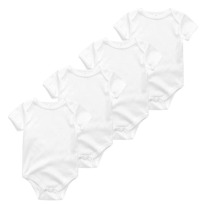 2019 4PCS/Lot Baby Boy Clothes Unicorn Cotton Newborn Short Sleeve Bodysuit Baby Girl Clothes Cartoon Unisex Ropa bebe