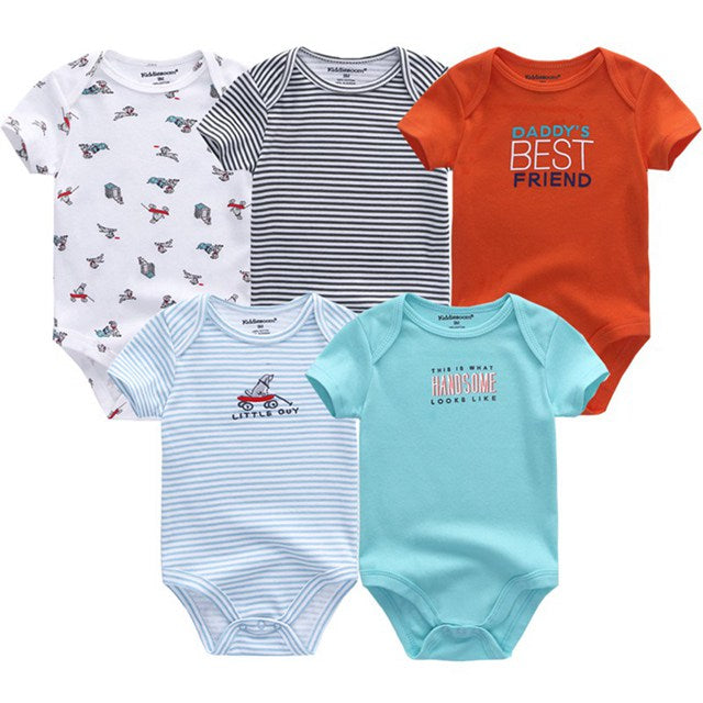 2019 Roupa de bebe Unicorn Unisex Newborn Baby Girl Clothes Baby Boy Clothes Jumpsuit Bodysuit Clothing Sets 5PCS Cotton 0-12M