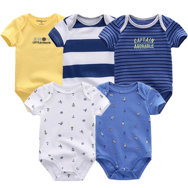2019 Roupa de bebe Unicorn Unisex Newborn Baby Girl Clothes Baby Boy Clothes Jumpsuit Bodysuit Clothing Sets 5PCS Cotton 0-12M