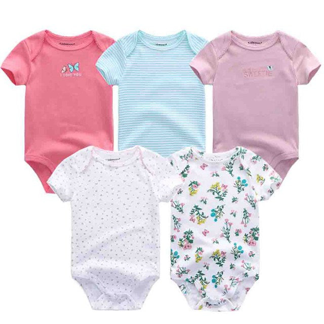 2019 Roupa de bebe Unicorn Unisex Newborn Baby Girl Clothes Baby Boy Clothes Jumpsuit Bodysuit Clothing Sets 5PCS Cotton 0-12M