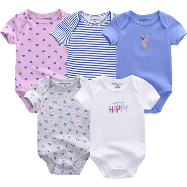 2019 Roupa de bebe Unicorn Unisex Newborn Baby Girl Clothes Baby Boy Clothes Jumpsuit Bodysuit Clothing Sets 5PCS Cotton 0-12M
