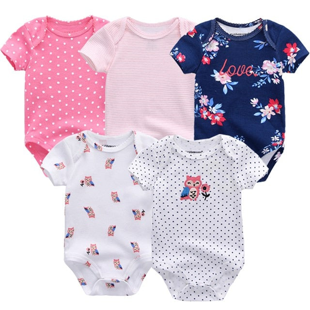 2019 Roupa de bebe Unicorn Unisex Newborn Baby Girl Clothes Baby Boy Clothes Jumpsuit Bodysuit Clothing Sets 5PCS Cotton 0-12M