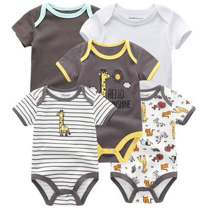 2019 Roupa de bebe Unicorn Unisex Newborn Baby Girl Clothes Baby Boy Clothes Jumpsuit Bodysuit Clothing Sets 5PCS Cotton 0-12M