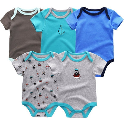 2019 Roupa de bebe Unicorn Unisex Newborn Baby Girl Clothes Baby Boy Clothes Jumpsuit Bodysuit Clothing Sets 5PCS Cotton 0-12M