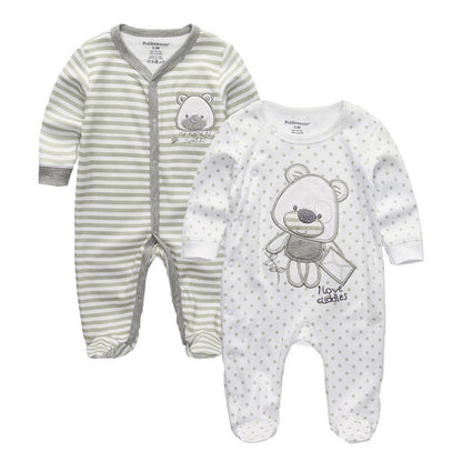 2019 Unisex 2/3pcs/lot Baby Rompers 0-12M Pajamas Newborn Clothing Set Baby Girls Clothes Baby Boy Clothes O-Neck Roupa de bebe