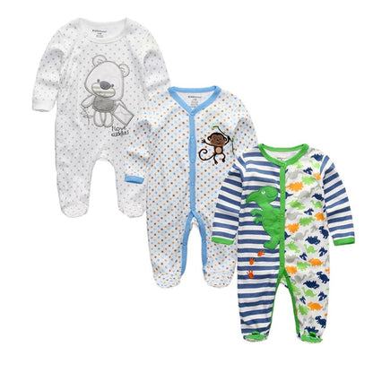 2019 Unisex 2/3pcs/lot Baby Rompers 0-12M Pajamas Newborn Clothing Set Baby Girls Clothes Baby Boy Clothes O-Neck Roupa de bebe
