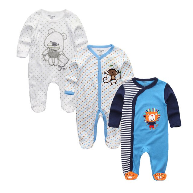 2019 Unisex 2/3pcs/lot Baby Rompers 0-12M Pajamas Newborn Clothing Set Baby Girls Clothes Baby Boy Clothes O-Neck Roupa de bebe