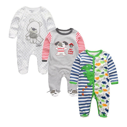 2019 Unisex 2/3pcs/lot Baby Rompers 0-12M Pajamas Newborn Clothing Set Baby Girls Clothes Baby Boy Clothes O-Neck Roupa de bebe