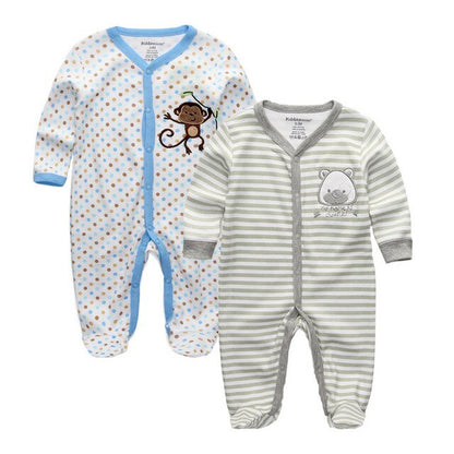 2019 Unisex 2/3pcs/lot Baby Rompers 0-12M Pajamas Newborn Clothing Set Baby Girls Clothes Baby Boy Clothes O-Neck Roupa de bebe