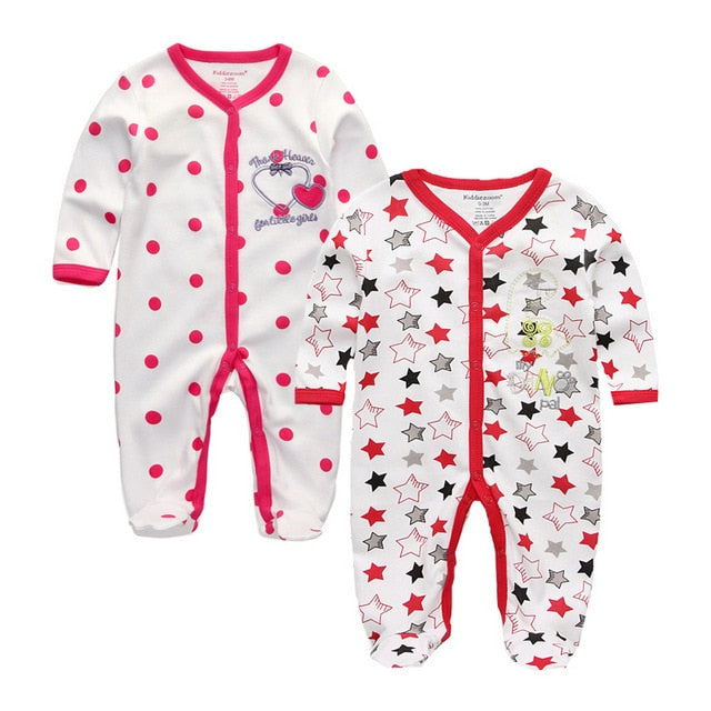 2019 Unisex 2/3pcs/lot Baby Rompers 0-12M Pajamas Newborn Clothing Set Baby Girls Clothes Baby Boy Clothes O-Neck Roupa de bebe