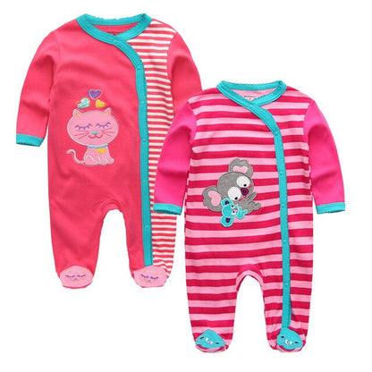 2019 Unisex 2/3pcs/lot Baby Rompers 0-12M Pajamas Newborn Clothing Set Baby Girls Clothes Baby Boy Clothes O-Neck Roupa de bebe