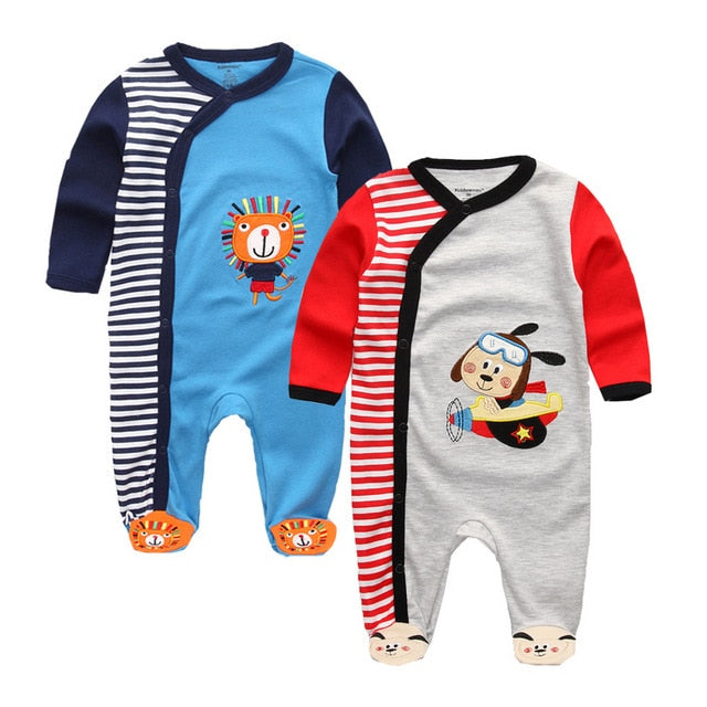 2019 Unisex 2/3pcs/lot Baby Rompers 0-12M Pajamas Newborn Clothing Set Baby Girls Clothes Baby Boy Clothes O-Neck Roupa de bebe