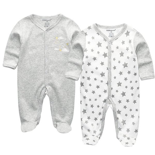 2019 Unisex 2/3pcs/lot Baby Rompers 0-12M Pajamas Newborn Clothing Set Baby Girls Clothes Baby Boy Clothes O-Neck Roupa de bebe