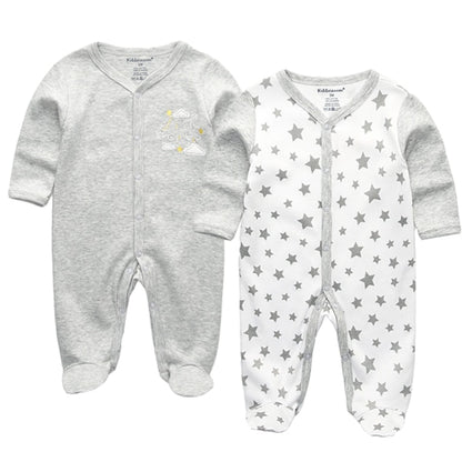 2019 Unisex 2/3pcs/lot Baby Rompers 0-12M Pajamas Newborn Clothing Set Baby Girls Clothes Baby Boy Clothes O-Neck Roupa de bebe