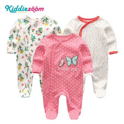 2019 Unisex 2/3pcs/lot Baby Rompers 0-12M Pajamas Newborn Clothing Set Baby Girls Clothes Baby Boy Clothes O-Neck Roupa de bebe