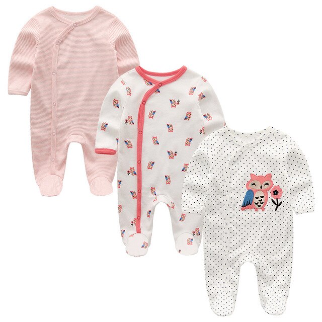2019 Unisex 2/3pcs/lot Baby Rompers 0-12M Pajamas Newborn Clothing Set Baby Girls Clothes Baby Boy Clothes O-Neck Roupa de bebe