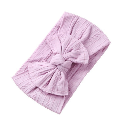 Jacquard Rib Wide Nylon Newborn Headband Knotted Bow Hair Band Braid Bows Baby Hair Accessories for Infants 27 Colors JFNY099