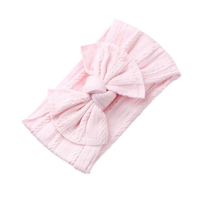 Jacquard Rib Wide Nylon Newborn Headband Knotted Bow Hair Band Braid Bows Baby Hair Accessories for Infants 27 Colors JFNY099