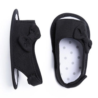Newborn Baby Girl Canvas Scandals Shoes Bow Sandal Toddler Infant Sandles Soft Bowknot Shoes