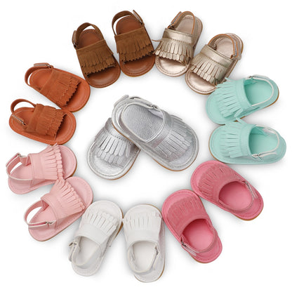 Summer Baby First Walkers Soft Bottom Fringe Candy Color Shoes Girls Baby Toddler Slippers Boys Prewalkers QF
