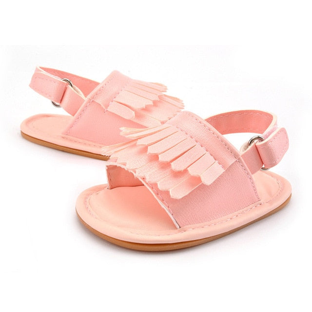 Summer Baby First Walkers Soft Bottom Fringe Candy Color Shoes Girls Baby Toddler Slippers Boys Prewalkers QF