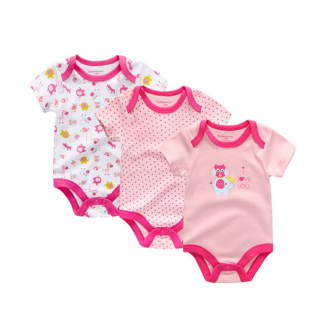 2019 3PCS/Lot Newborn Bodysuits Girls Clothing 0-12M Baby Girl Clothes 100%Cotton Unicorn Baby Boy Clothes Roupas de bebe