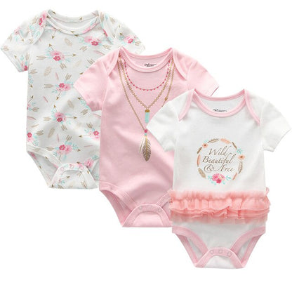 2019 3PCS/Lot Newborn Bodysuits Girls Clothing 0-12M Baby Girl Clothes 100%Cotton Unicorn Baby Boy Clothes Roupas de bebe