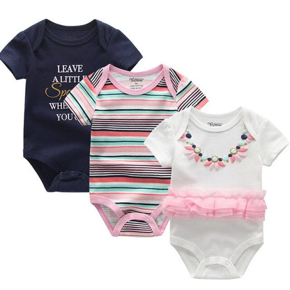 2019 3PCS/Lot Newborn Bodysuits Girls Clothing 0-12M Baby Girl Clothes 100%Cotton Unicorn Baby Boy Clothes Roupas de bebe
