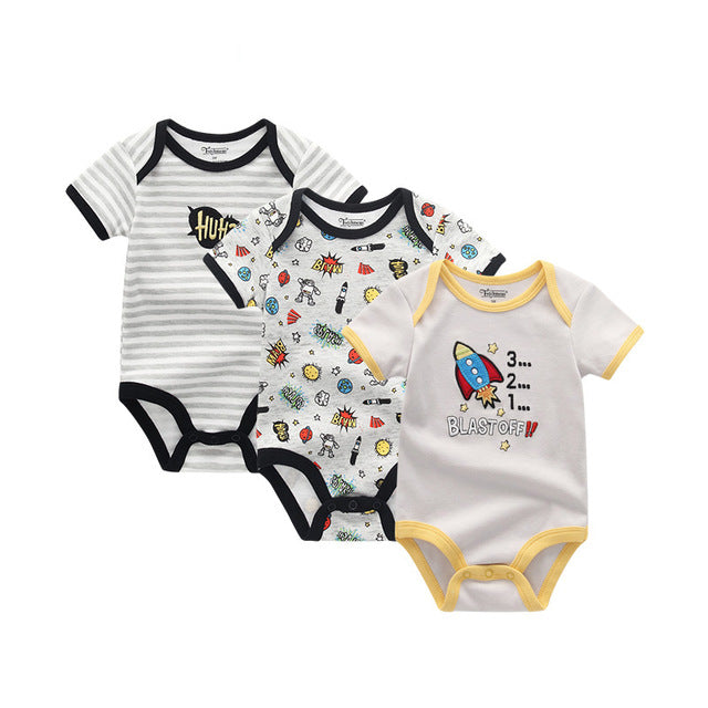 2019 3PCS/Lot Newborn Bodysuits Girls Clothing 0-12M Baby Girl Clothes 100%Cotton Unicorn Baby Boy Clothes Roupas de bebe