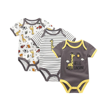 2019 3PCS/Lot Newborn Bodysuits Girls Clothing 0-12M Baby Girl Clothes 100%Cotton Unicorn Baby Boy Clothes Roupas de bebe