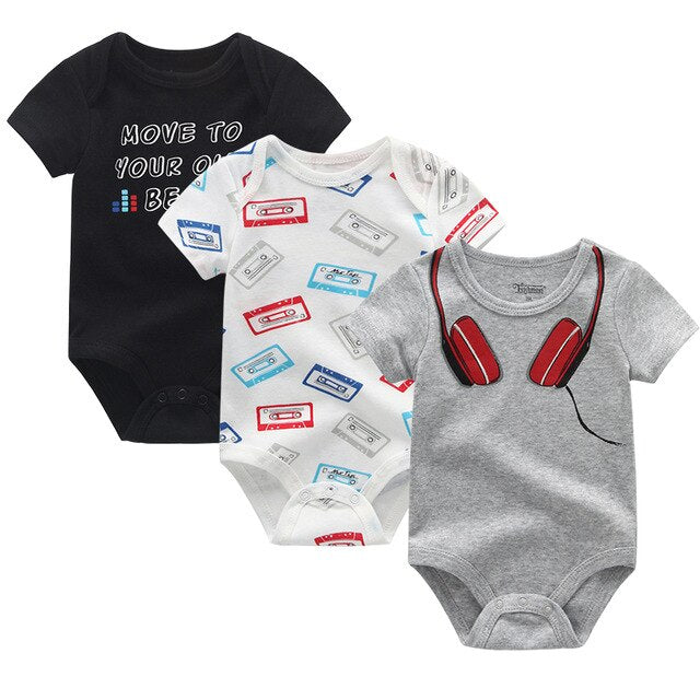 2019 3PCS/Lot Newborn Bodysuits Girls Clothing 0-12M Baby Girl Clothes 100%Cotton Unicorn Baby Boy Clothes Roupas de bebe