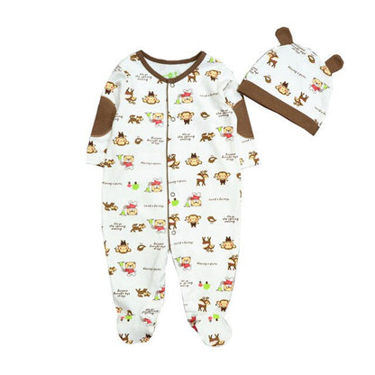 Fashion Baby Girls Clothes 100%Cotton Infant Jumpsuits Baby Rompers With Caps Long Sleeve Bebes Girls Costume Recem Nascido