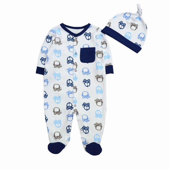 Fashion Baby Girls Clothes 100%Cotton Infant Jumpsuits Baby Rompers With Caps Long Sleeve Bebes Girls Costume Recem Nascido
