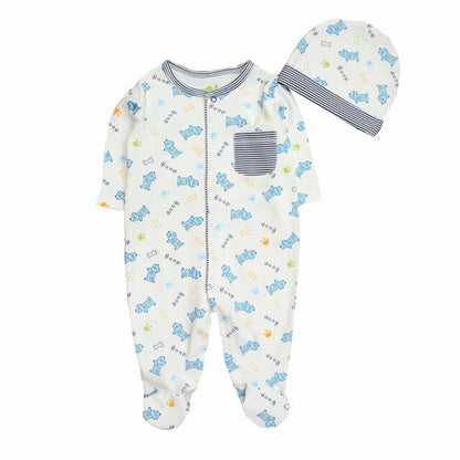Fashion Baby Girls Clothes 100%Cotton Infant Jumpsuits Baby Rompers With Caps Long Sleeve Bebes Girls Costume Recem Nascido