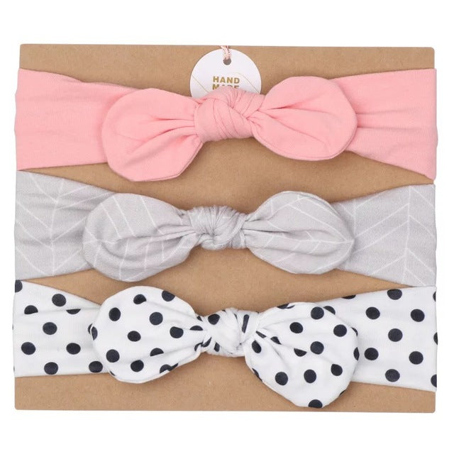 3pcs baby girl headband for newborn hair band elastic accessories cotton BowKnot girl hair band baby Hair Accessories