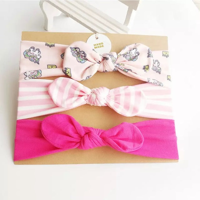 3pcs baby girl headband for newborn hair band elastic accessories cotton BowKnot girl hair band baby Hair Accessories