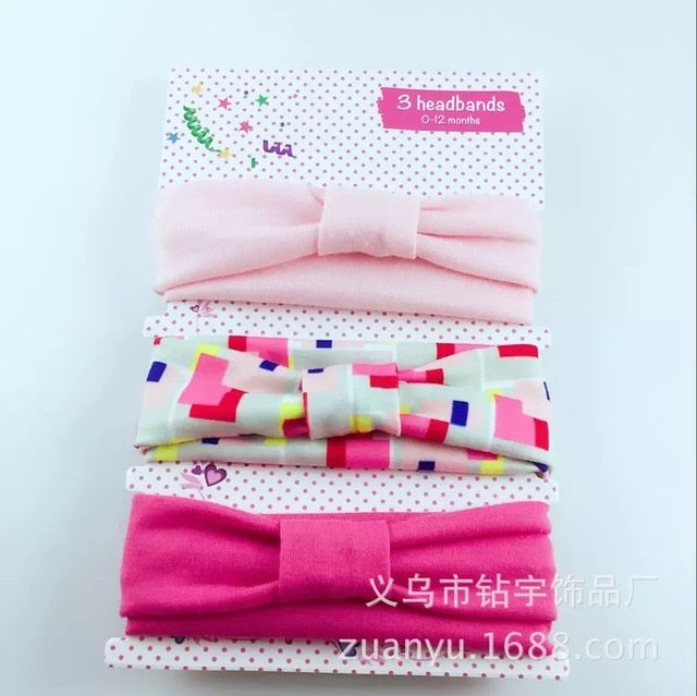 3pcs baby girl headband for newborn hair band elastic accessories cotton BowKnot girl hair band baby Hair Accessories