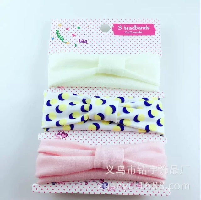 3pcs baby girl headband for newborn hair band elastic accessories cotton BowKnot girl hair band baby Hair Accessories