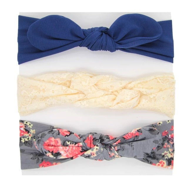 3pcs baby girl headband for newborn hair band elastic accessories cotton BowKnot girl hair band baby Hair Accessories