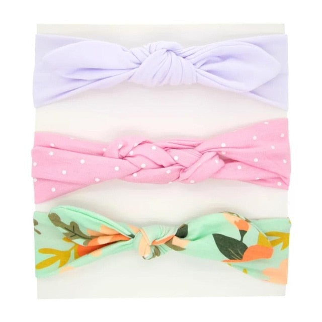 3pcs baby girl headband for newborn hair band elastic accessories cotton BowKnot girl hair band baby Hair Accessories